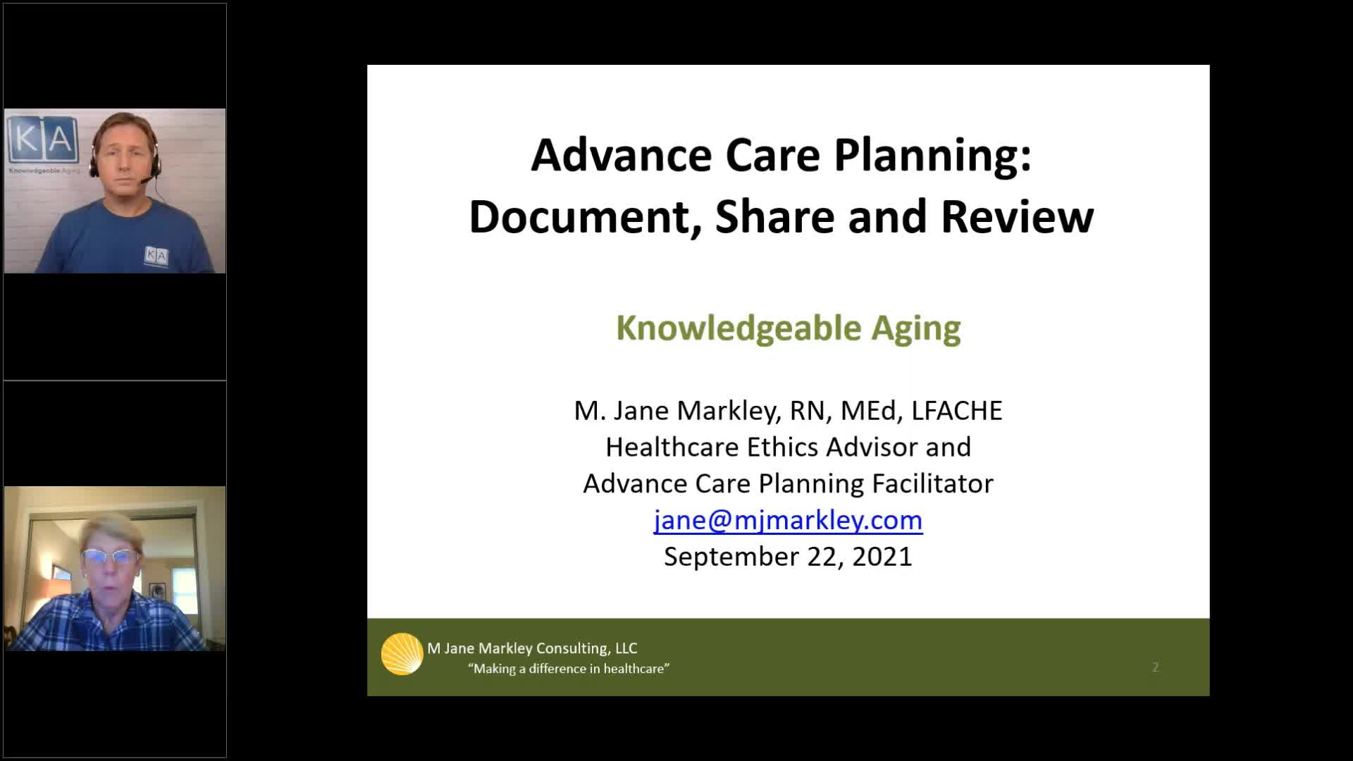Knowledgeable Aging - Advance Care Planning Document Share Review