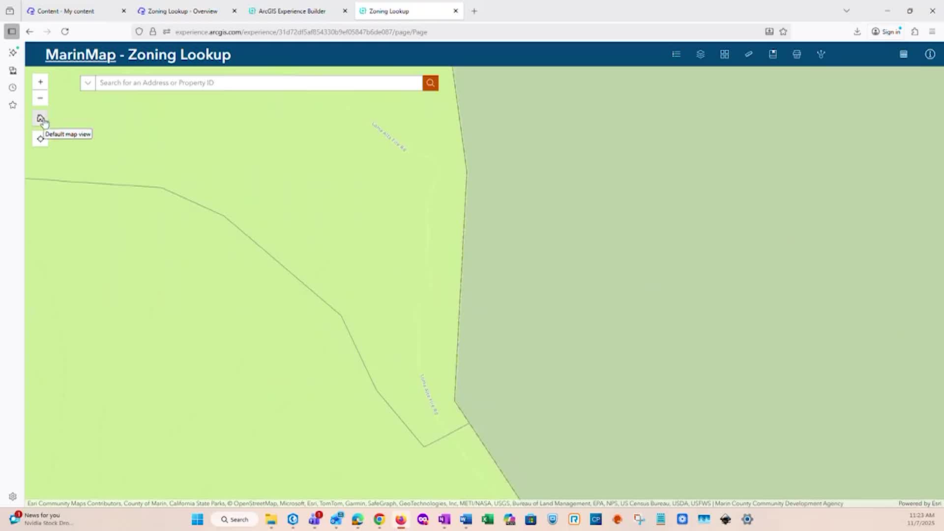 MarinMap Zoning Lookup Application Tutorial.