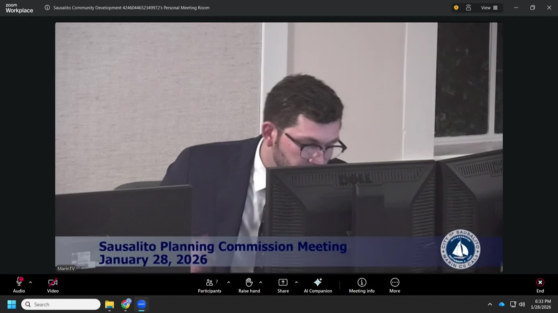 Sausalito Planning Commission Meeting - 1-28-26
